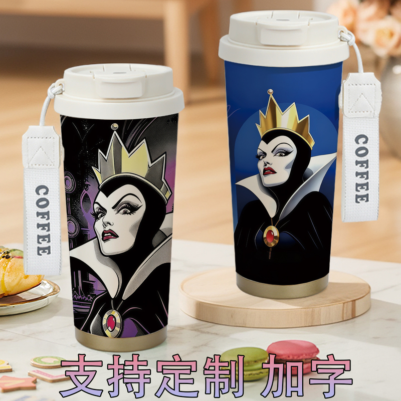 Evil Queen Thermos Cup Prince Charming Direct Drinking Water Cup with Straw Portable Evil Queen Merchandise Snow White Queen