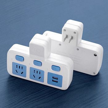 All-Copper Two-Hole Socket Adapter, Two-Prong to Three-Prong Power Strip, Wireless Multi-Function 2-Prong Dual Plug