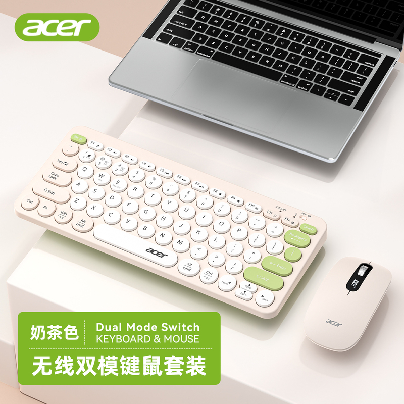 Acer Wireless Bluetooth Dual-Mode Keyboard and Mouse Set, Rechargeable, Universal for Laptops, Desktop Computers, Mobile Phones and Tablets