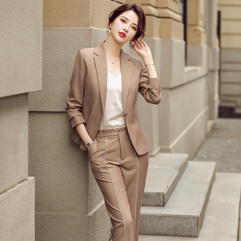 Suit Suit Women Professional Dress 2022 Autumn Winter New Long Sleeve Korean Version Temperament Lobby Manager Work Clothes