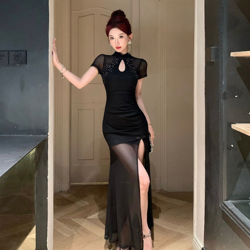 Nightclub Foot Massage Shop Foot Bath Overalls Technician Soft Massage Spa Sexy Age-Reducing Cheongsam Dress 2025