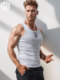American style vest men's threaded cotton tough guy elastic slim tight sports fitness hurdle base summer iron sleeveless