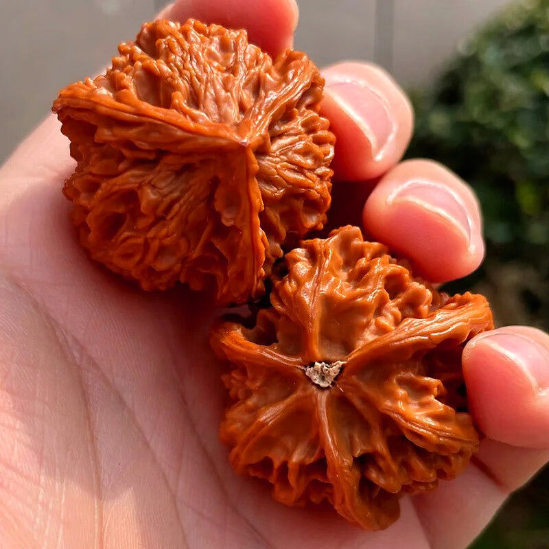 核桃文玩三棱正奔三菱狮子头：男士手盘文玩精品，送礼首选！-小众木作