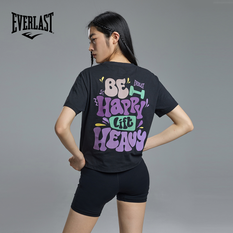 American Everlast Boxing Training Short Top Women's Crossfit Raglan Sleeve Quick-Drying Fitness Short-Sleeved T-Shirt