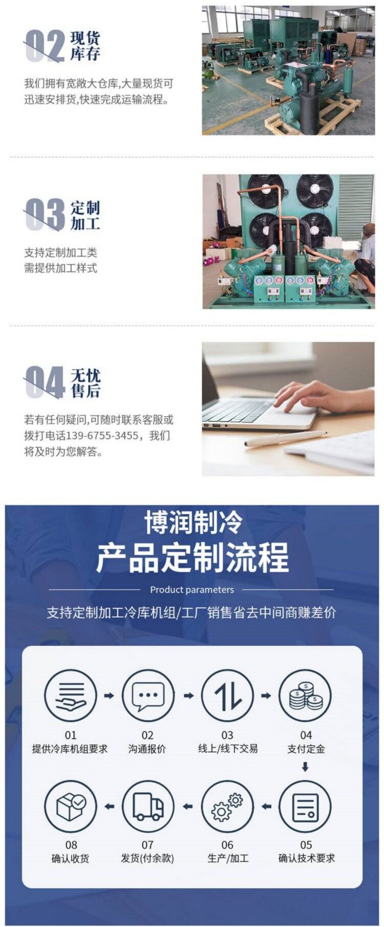 全新5匹风冷机组顶出风 5HP比型低温压缩机组冷库制冷机4YD-5.2(图21)