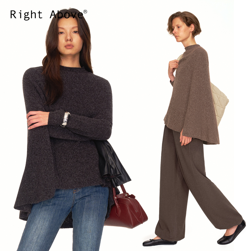 Right Above High-Quality Cashmere and Mulberry Silk Blended Floral Yarn Knitted Cape/Sweater Base Layer