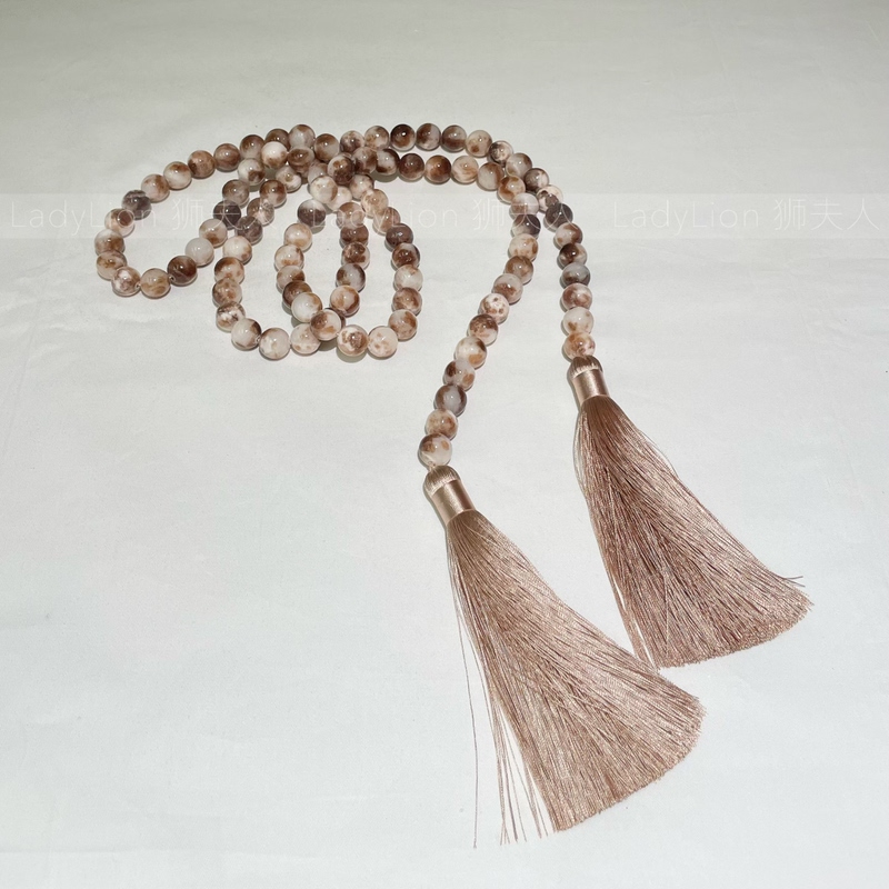 Ladylion Natural Marble Jade Tassel Bead String Sample Room Living Room Desk Soft Decoration