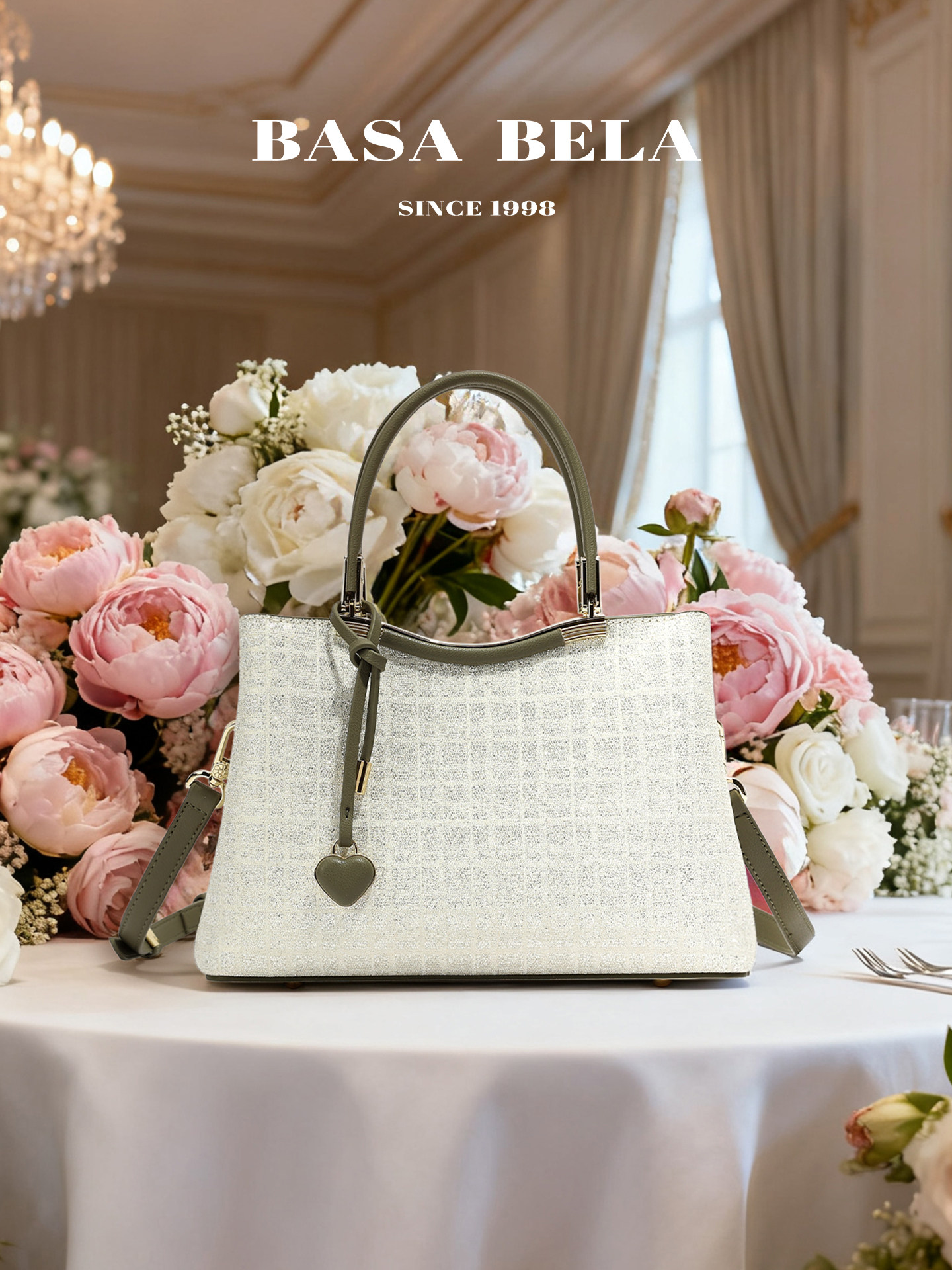Basabela Basha Bella New Luxury Genuine Leather Handbag Mom Bag Elegant and Stylish Anniversary Gift