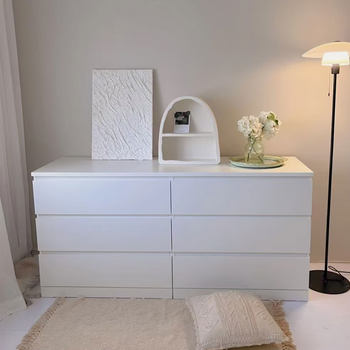 Solid wood malm white champion drawer cabinet exhibition cabinet