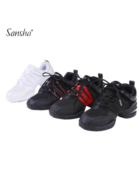 Sansha Sansha Summer Dance Shoes for Adults, Soft-Soled Square Dance Shoes for Women, Leather Mesh Surface, All-Season Sports Modern Dance Shoes