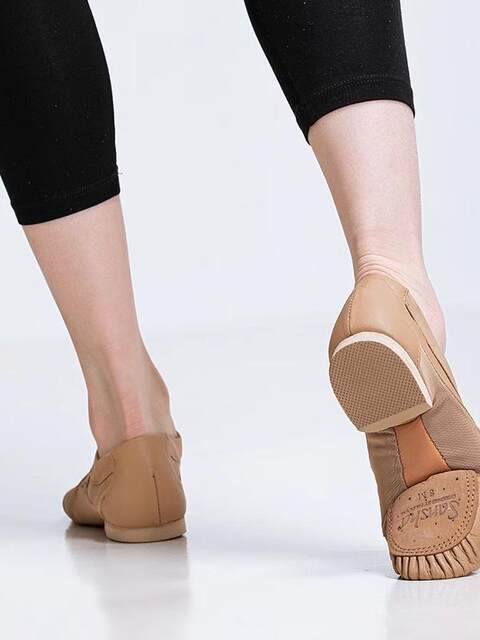 Sansha Jazz Dance Shoes Elastic Mesh Cowhide Modern Dance Shoes Soft Sole Teacher Shoes Dance Practice Shoes for Women