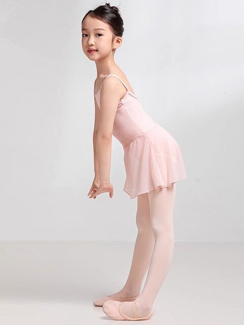 Children's Dancewear with Straps, Gymnastics Leotard, Ballet Practice Outfit, Chinese Dance Girls' One-Piece Leotard for Art Exams