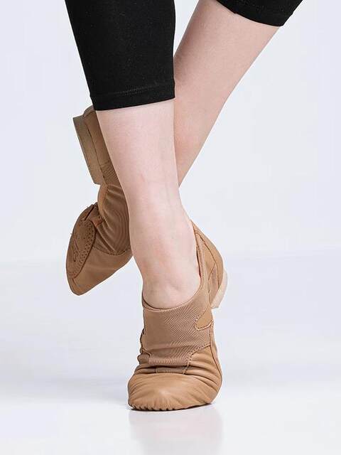 Sansha Jazz Dance Shoes Elastic Mesh Cowhide Modern Dance Shoes Soft Sole Teacher Shoes Dance Practice Shoes for Women