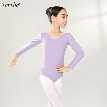 Sansha French Sansha Children's Ballet Dance Costume Long-Sleeved Practice Clothes Training Ballet Performance Jumpsuit
