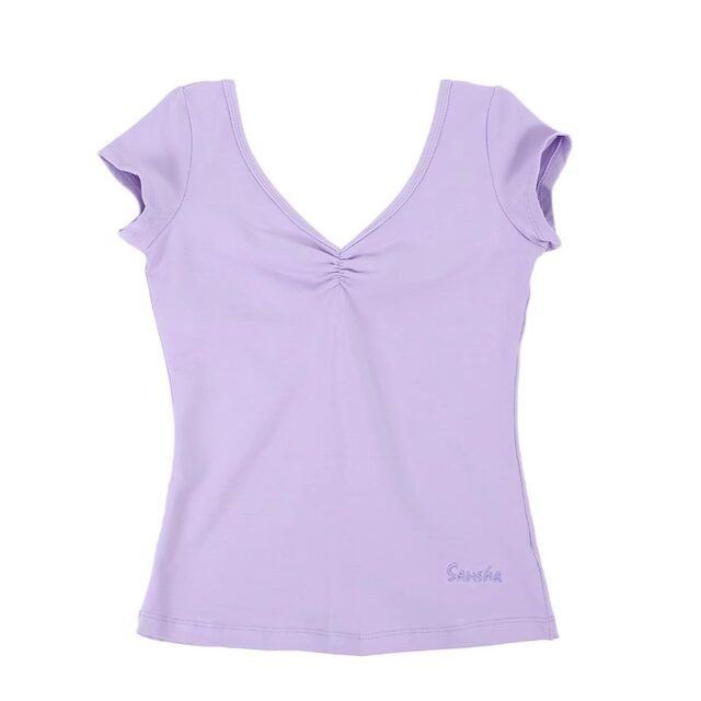 Sansha Sansha Ballet Practice Clothes Examination Adult Dance Tops Short Sleeve Women's Training Clothes Bodysuit Set