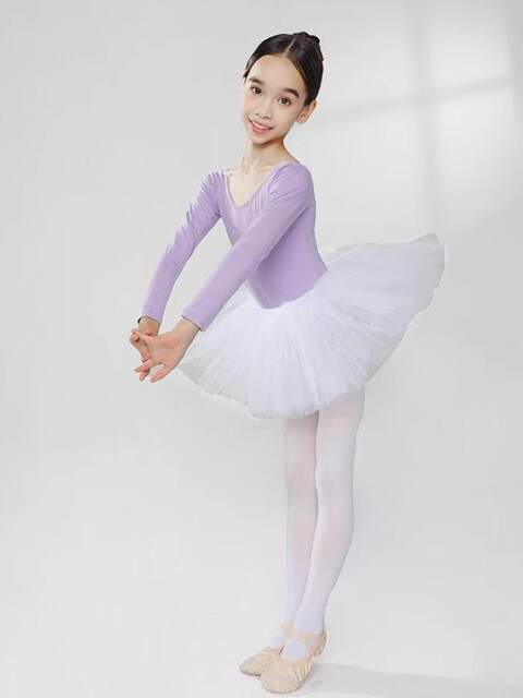 Sansha France Sansha Children's Ballet Dance Suit Long-sleeved Exercise Suit Training Ballet Performance Jumpsuit