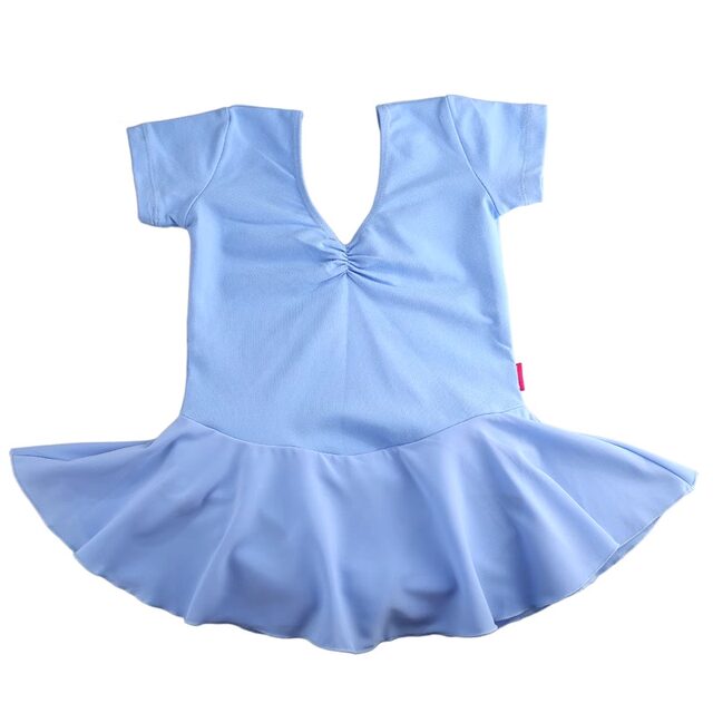 Sansha children's ballet dance clothes, training short-sleeved exercise clothes, one-piece chiffon skirt women's gymnastics clothes