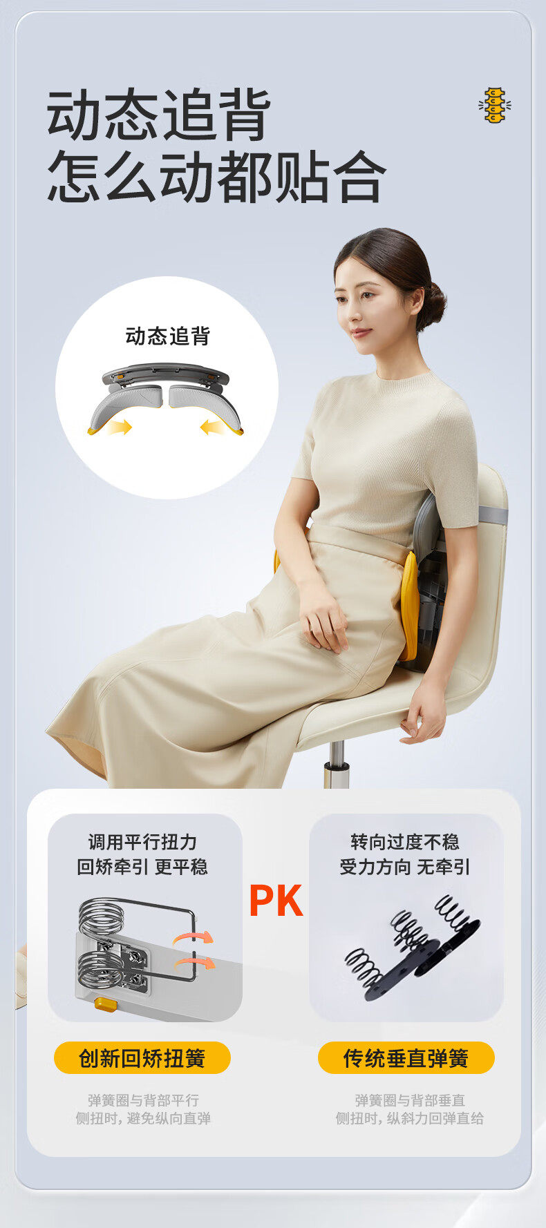 Ergonomic backrest cushion, lumbar support for car, office backrest support, lumbar support tool