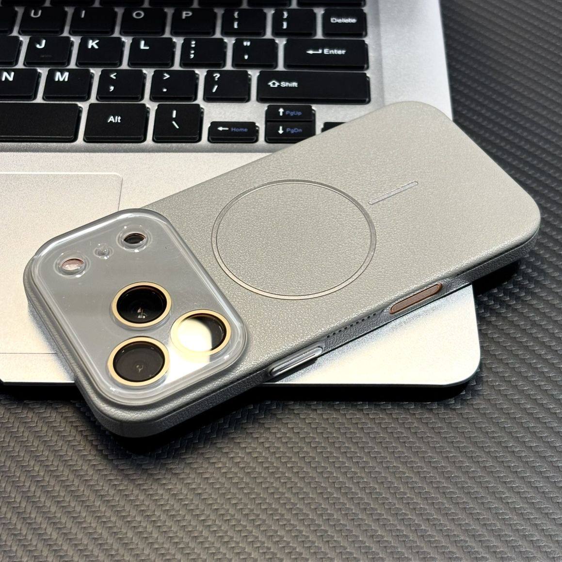 TechCore Full Coverage Crystal Lychee Texture Compatible With Iphone 17 Phone Case Skin Feel Magnetic Charging IPhone 16_voghion.com