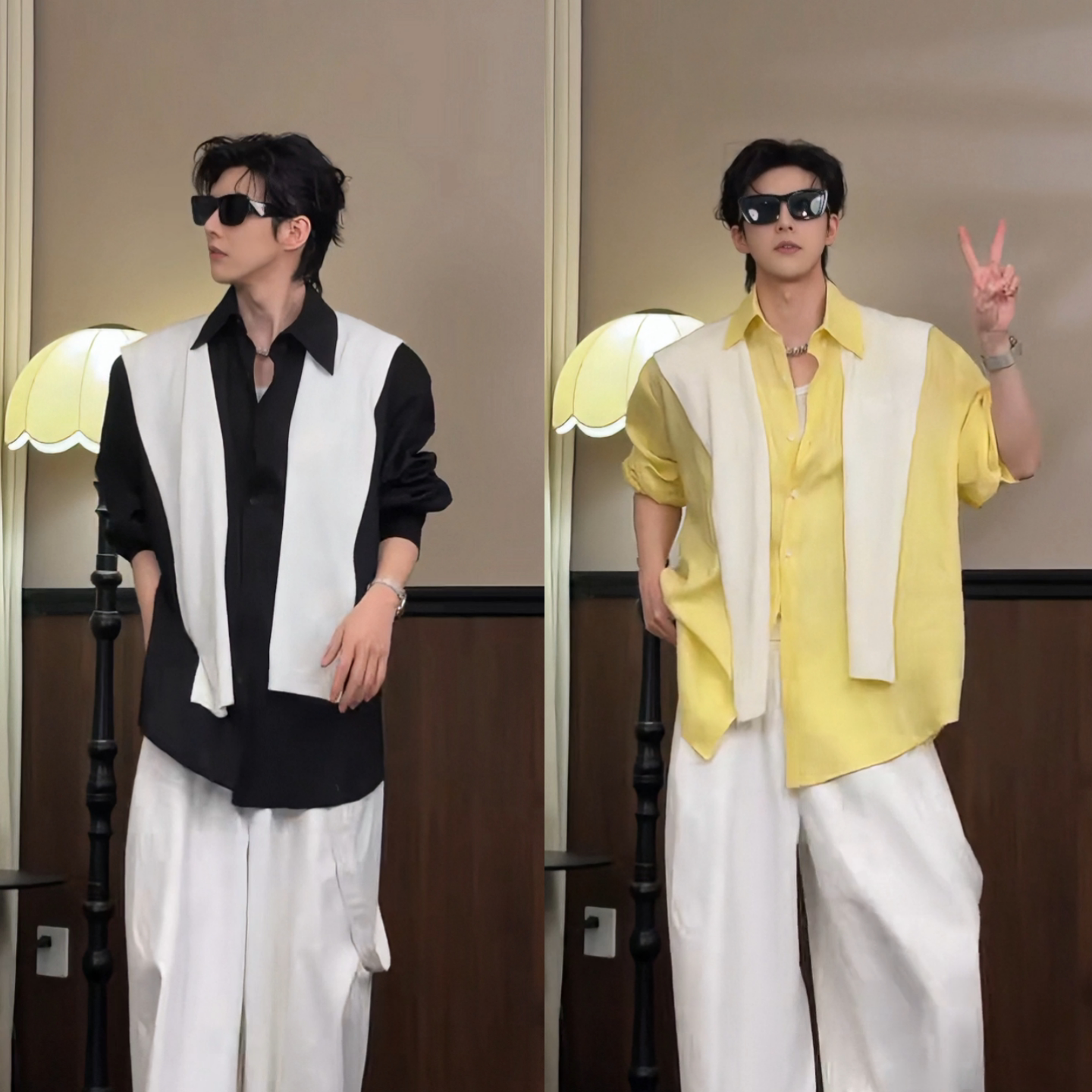 Spring retro casual men's long-sleeved breathable shirt