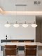French-Style Vintage Restaurant Chandelier, Bauhaus Cream-Style Bar Counter, Linear Dining Table Eye-Protection Lighting