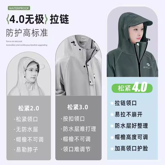 Raincoat for Men, Single-Person, Long Style, Full-Body, Heavy Rain Protection, Separate for People and Vehicles, 2025 New Model, Integrated Cycling Electric Vehicle Rain Poncho
