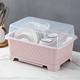 Kitchen drain cupboard with cover tableware and dish storage rack for household countertop multi-functional storage box for bowls and chopsticks
