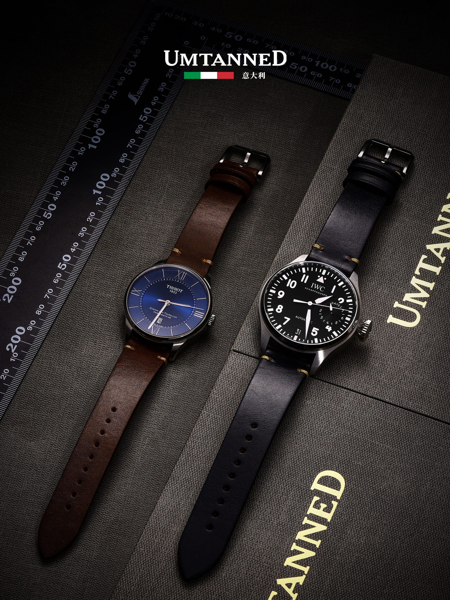 Umtanned Vintage Cowhide Leather Strap for Men, Suitable for Tissot 1853, Le Locle, Mido, Longines, Handmade Genuine Leather Strap