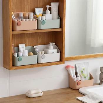 Washing table mirror cabinet cosmetic storage box dressing table table narrow partition skin care products lipstick bathroom storage rack d3