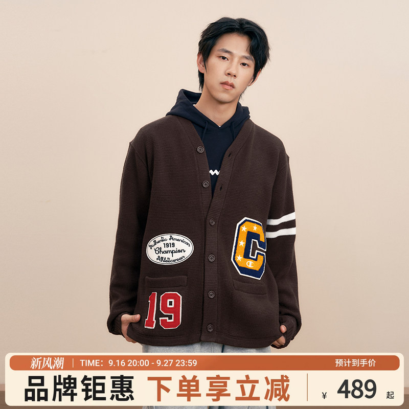 Champion Knitwear Men's Autumn New Embroidered Retro American College Style Trendy Cardigan Sweater for Women Champion Knitwear Men's Autumn New Embroidered Retro American College Style Trendy Cardigan Sweater for Women