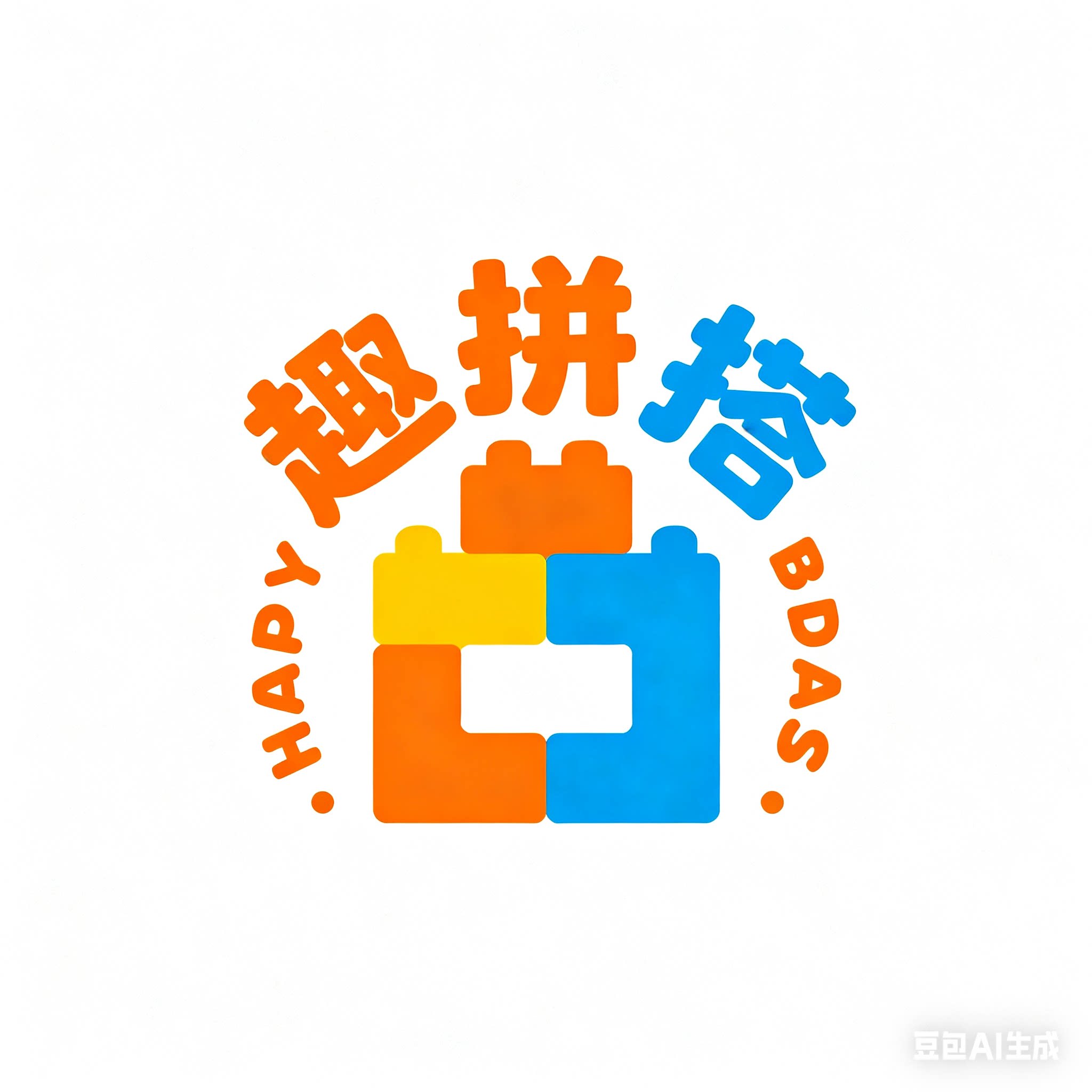 趣拼搭积木店的LOGO