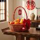 Wedding Baskets for the Bride and Groom, Orange-Themed Fruit Baskets, Wedding Baskets with Oranges, Woven Hand-Held Baskets for Festive Occasions and Weddings