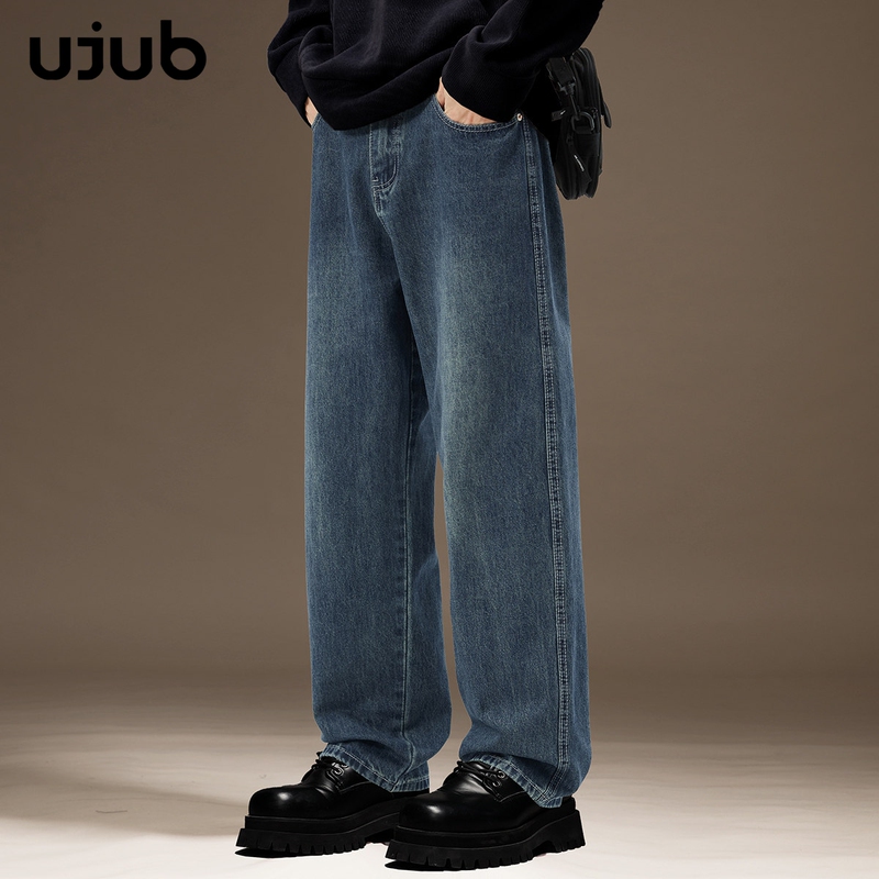 Men's Retro Jeans 2026 Spring and Autumn New Style Comfortable and Stylish Loose Straight Large Size Casual Wide-Leg Long Pants