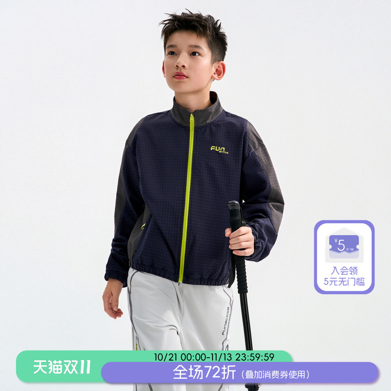 Funactive Outdoor Boys' Jacket Windproof and Water-Repellent Spring & Fall Thin Velvet Warm Kidsren's Sports Jacket Top