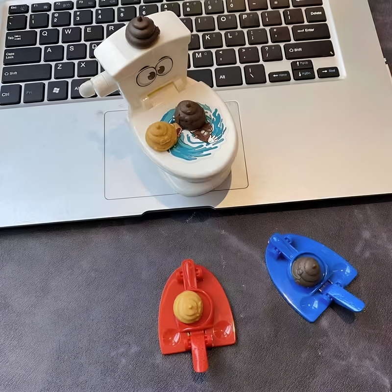 Toilet Poop Ejection Toy Stress-Relief Gadget Prank Creative Funny Parent-Child Desktop Interactive Two-Player Game