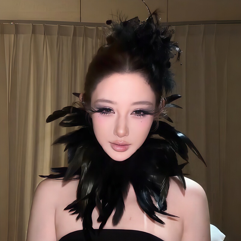 Halloween Costume Crow Makeup Cosplay Black Feather Decoration Dark Gothic Style Atmosphere Photo Props Halloween Costume Crow Makeup Cosplay Black Feather Decoration Dark Gothic Style Atmosphere Photo Props