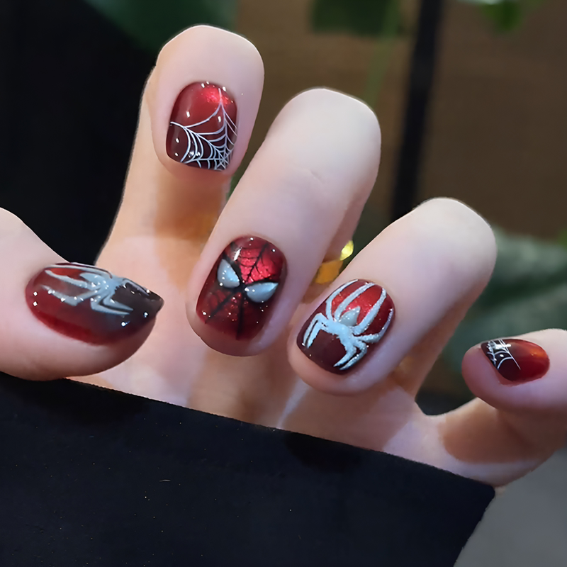 Glow-In-The-Dark Spider-Man Nail Art, Pure Handmade Nail Art, 10-Piece Set, Medium and Short Styles, Atmospheric and Complexion-Enhancing Nail Stickers Glow-In-The-Dark Spider-Man Nail Art, Pure Handmade Nail Art, 10-Piece Set, Medium and Short Styles, Atmospheric and Complexion-Enhancing Nail Stickers