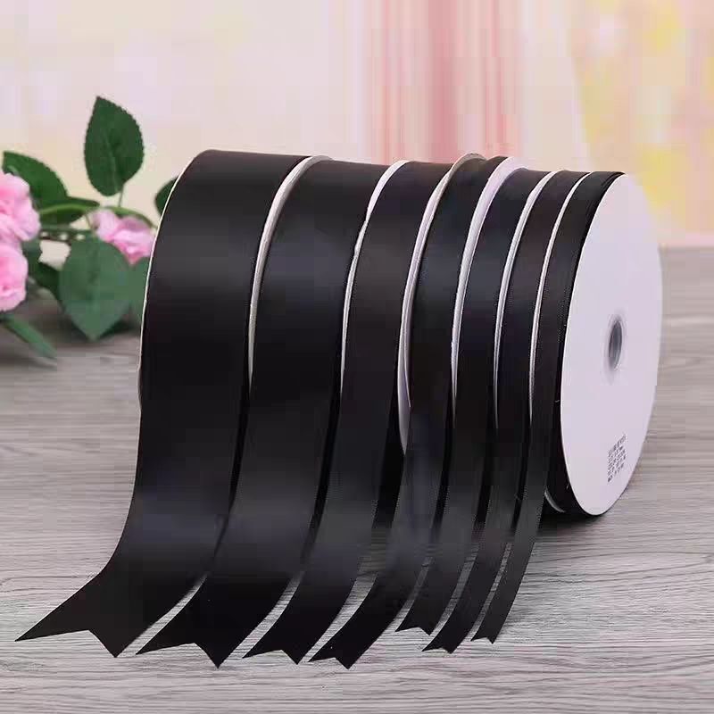 Black Ribbon, Colored Ribbon, Satin Ribbon, Wide Ribbon, Silk Ribbon, Gift Wrapping, Gift Box Packaging, Handmade DIY Thin Streamer Ribbon