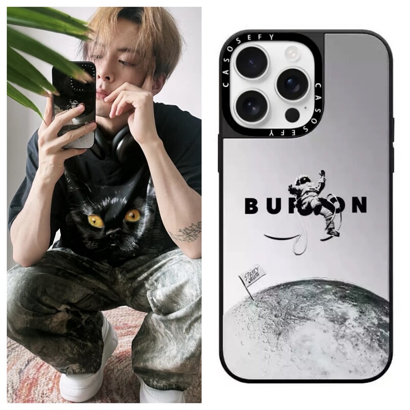 Casosefy Zeng Shunxi's Same Style Burton Astronaut Ski Resort 17Pro Compatible with 16 iPhone 14 Pro Max Phone Case Trendy Brand Apple 13/12 Niche ins Windproof Anti-Drop Protective Cover