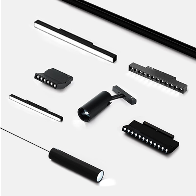 Magnetic Track Light Embedded Surface-Mounted Design for Living Room, Bedroom, Hallway, No Main Light, Commercial Lighting, Linear Groove Floodlight