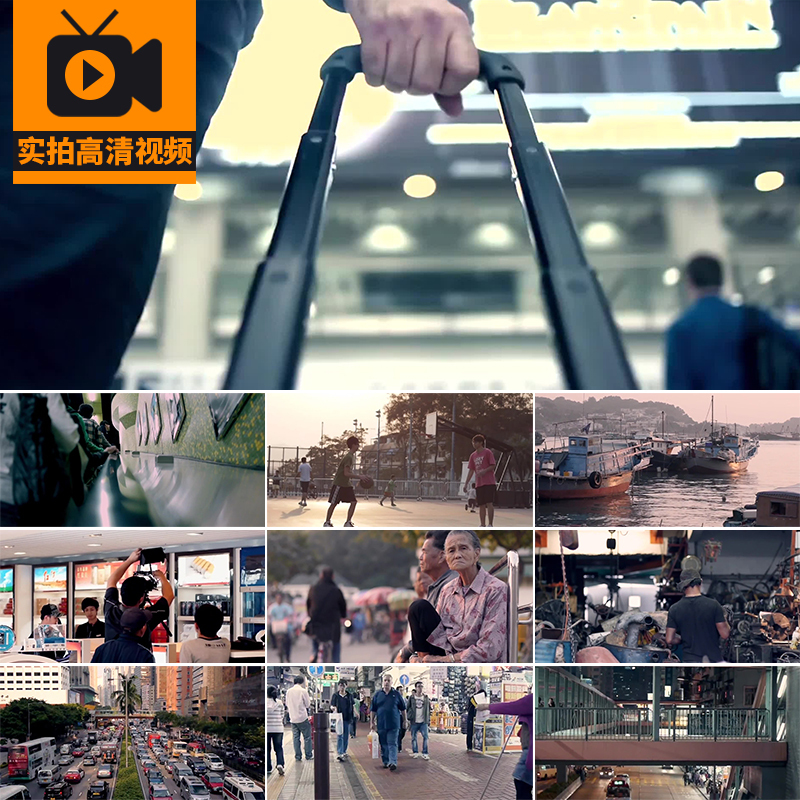 Video Footage of Traveling Across a Crowded City with a Suitcase, People Walking, Traffic, Cityscape, Night Scene