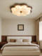 Song Dynasty Aesthetic Bedroom Lamp Master Bedroom 2026 New Mid-Century Style Fabric Ceiling Lamp Study Retro Solid Wood Room Lamp