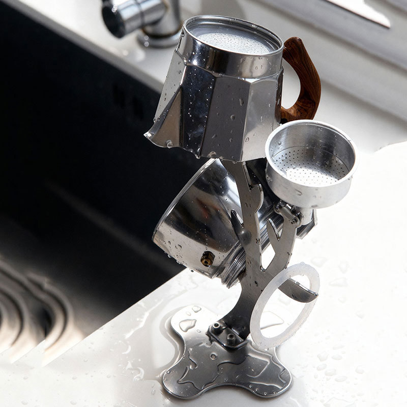 Moka Pot Drip Rack Suitable for Caffelatte, Breville, and Other Moka Pots, Coffee Pot Drip Stand for Drying and Airing