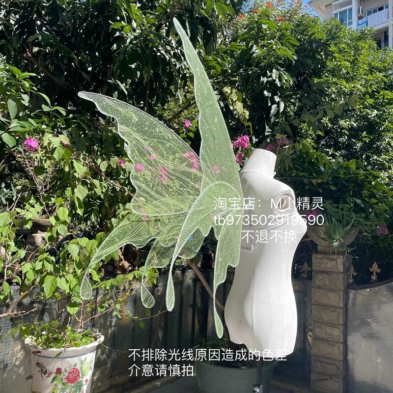 Green Forest-Style Fairy Wings Photography Props Adult Fairy Wings