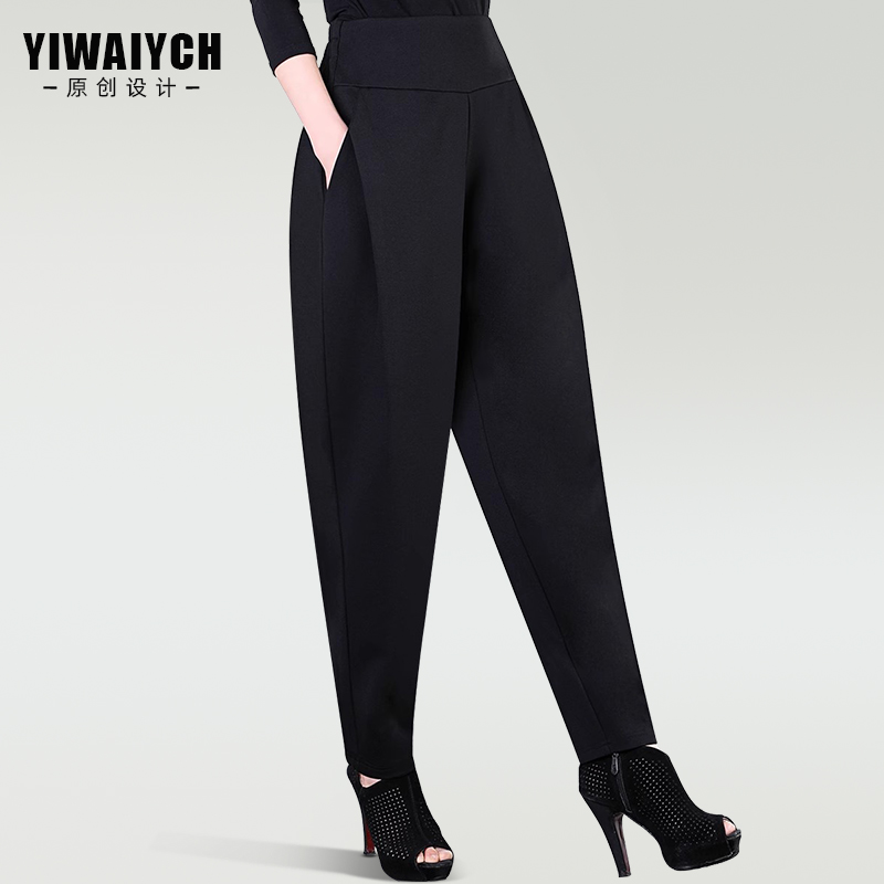 2025年夏 ブラック ハーレム キャロットパンツ レディース 厚手 スリム ゆったり 大きいサイズ ハイウエスト スキニーパンツ カジュアルパンツ