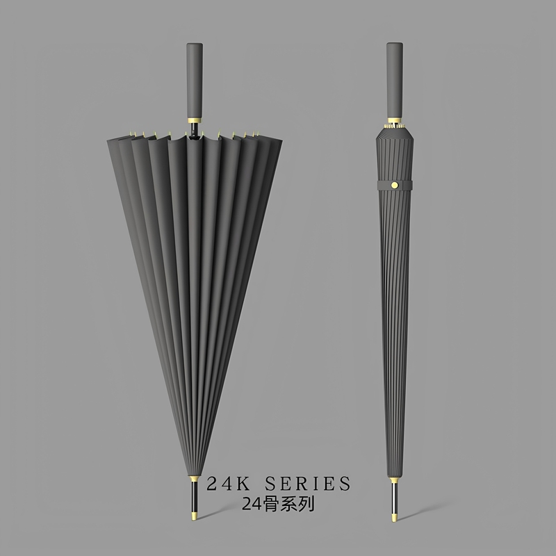 Japanese Style 25-Rib Automatic Umbrella, New Large Size, Extra-Large Straight Handle Umbrella, Dual-Use for Sun and Rain