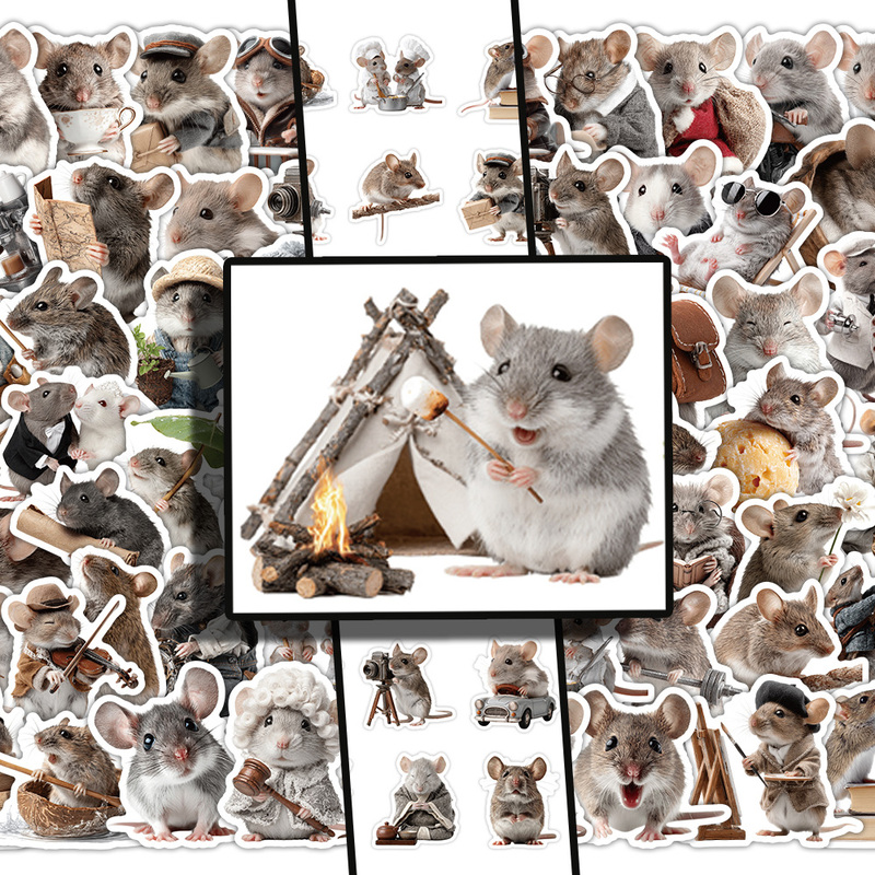 112 Zodiac Rat Stickers, Cute Little Mice, Daily Creative Decoration, DIY Desktop Stickers, Realistic and Fun