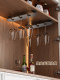 Red Wine Glass Rack, Upside-Down Hanging Goblet Storage Rack, Wine Cabinet Storage, Light Luxury Single-Row Household Hanging Wine Glass Rack