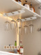Swey Er Ye Wine Glass Rack, Inverted Champagne Glass and Goblet Hanging Storage, Light Luxury Single-Row Hanging Cup Rack, Cream Style