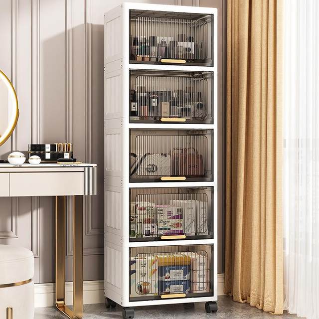 40-50 wide flip drawer bathroom kitchen toys snacks groceries removable storage cabinet multi-layer storage